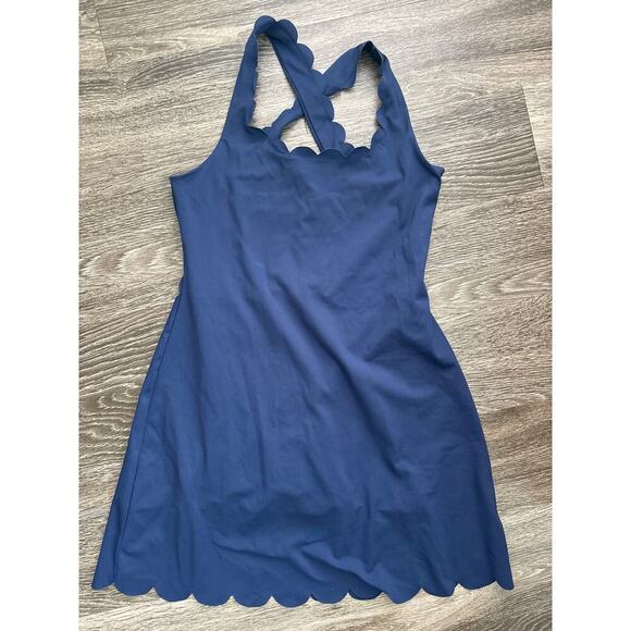 NWT J.Crew Scalloped Active Dress In Navy Blue Size Small - Picture 4 of 7